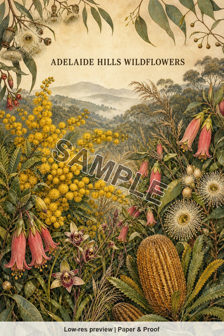 Low-resolution watermarked preview of Adelaide Hills Wildflowers from the Adelaide & Adelaide Hills Botanical set