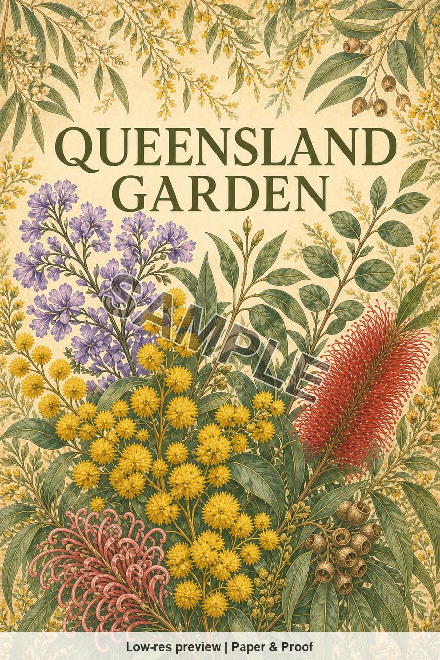 Low-resolution watermarked preview of Queensland Garden from the Brisbane Native Blooms set
