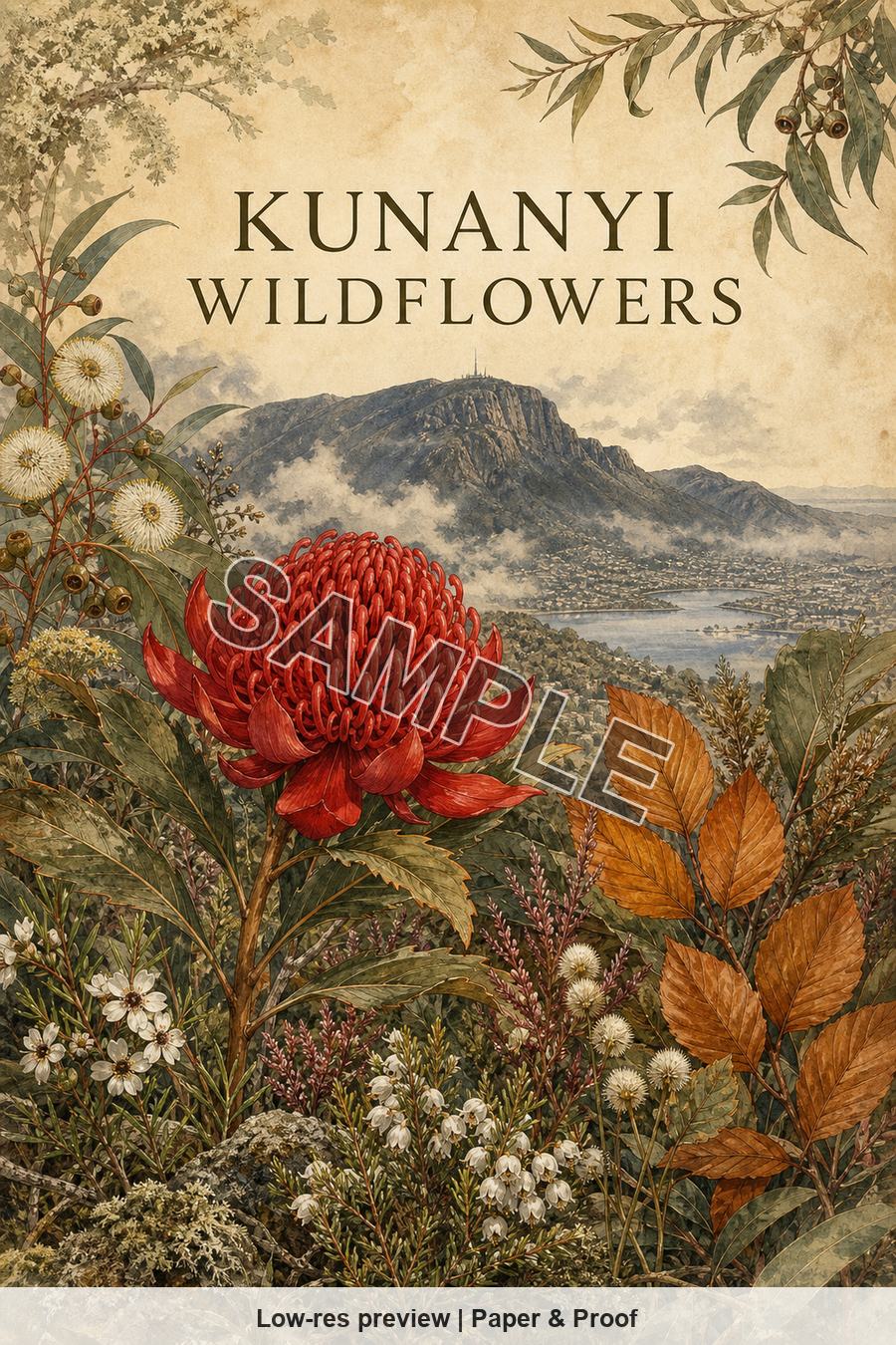 Low-resolution watermarked preview of Kunanyi Wildflowers from the Hobart Tasmania Native Blooms set