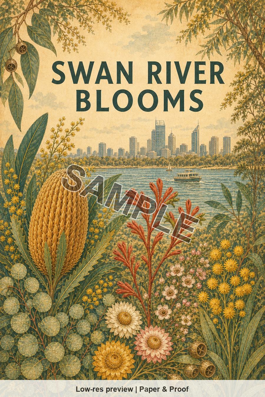 Low-resolution watermarked preview of Swan River Blooms from the Perth Native Blooms set