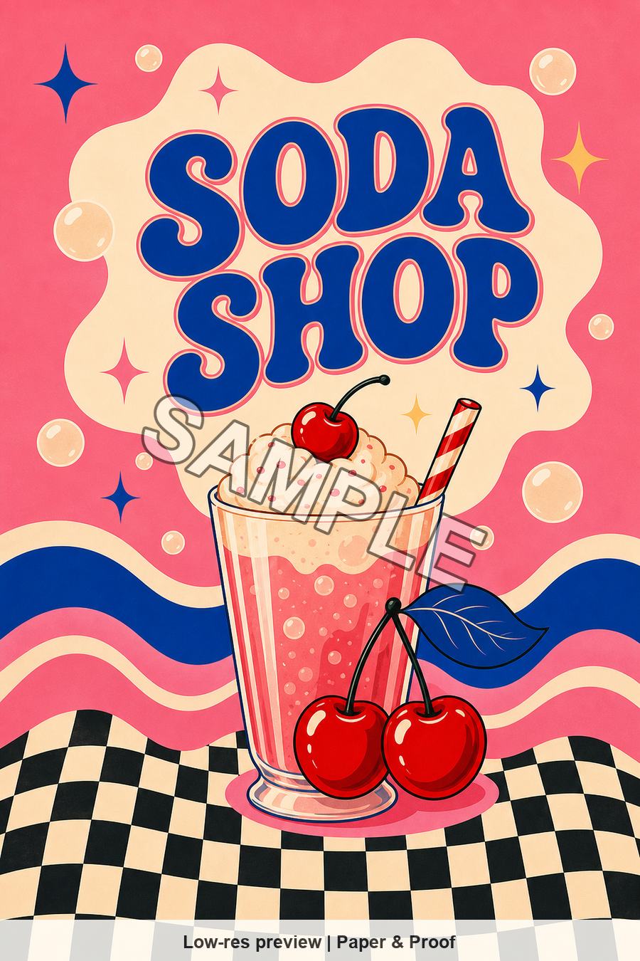 Low-resolution watermarked preview of Soda Shop from the Retro Pop Cherry set