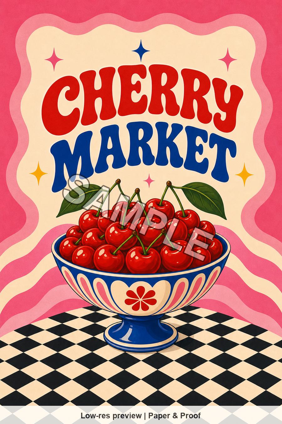 Low-resolution watermarked preview of Cherry Market from the Retro Pop Cherry set