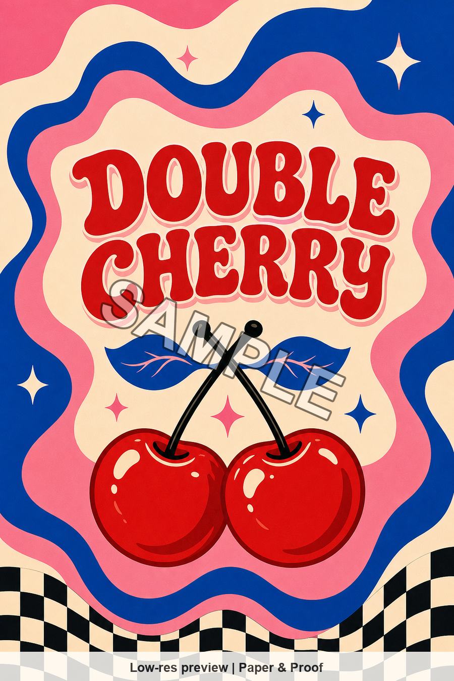Low-resolution watermarked preview of Double Cherry from the Retro Pop Cherry set