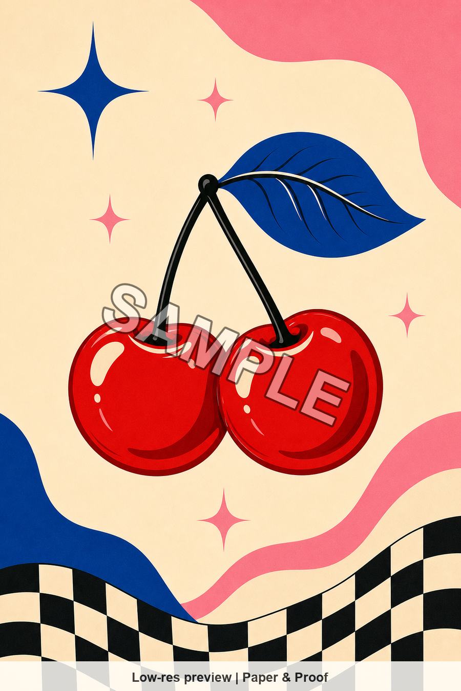 Low-resolution watermarked preview of Premium Blue Red from the Retro Pop Cherry set