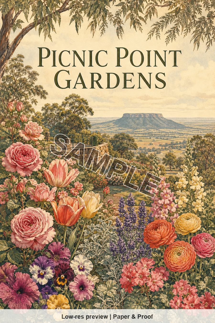 Low-resolution watermarked preview of Picnic Point Gardens from the Toowoomba Garden City set