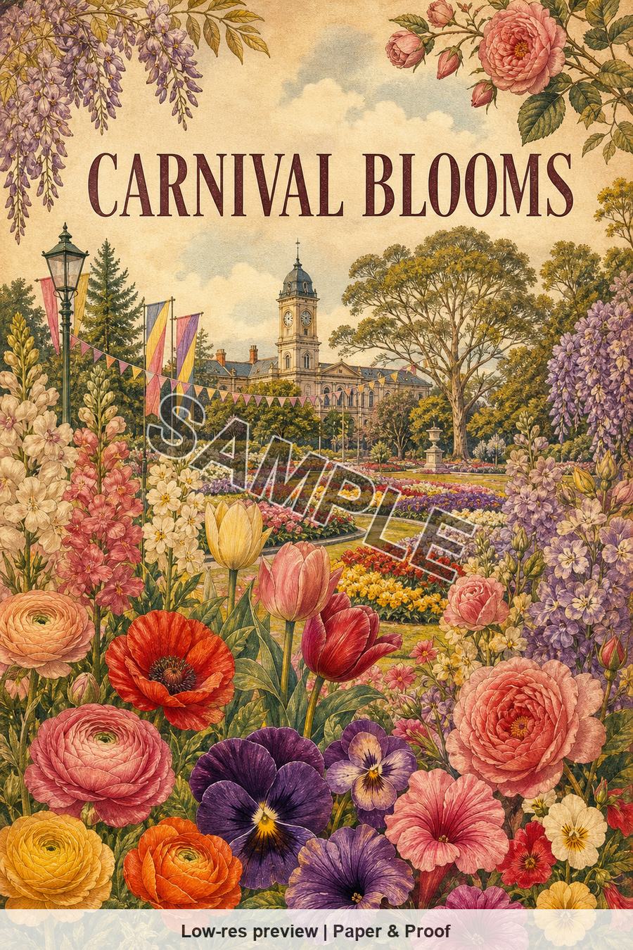 Low-resolution watermarked preview of Carnival Blooms from the Toowoomba Garden City set