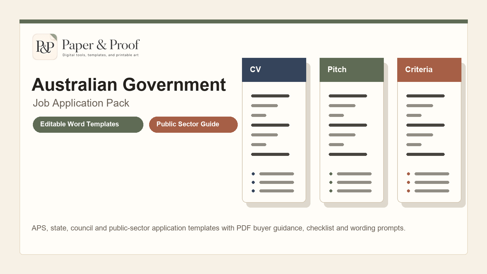 Australian Government Job Application Pack preview