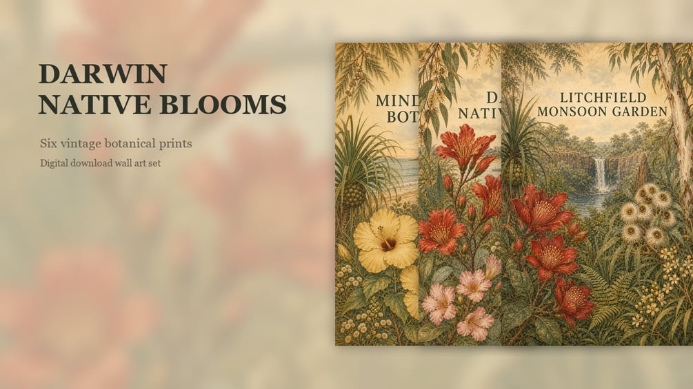 Darwin Native Blooms six-artwork printable wall art set preview