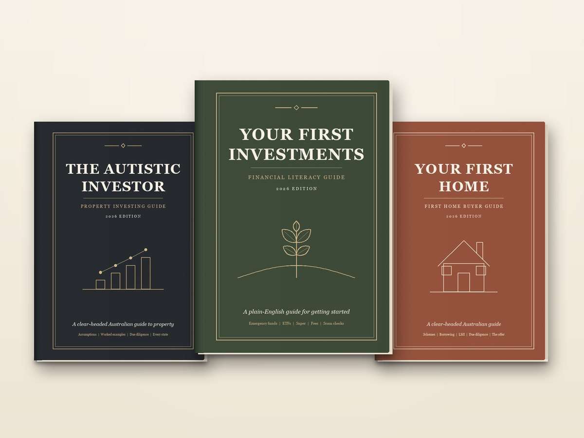The three Paper & Proof finance guides shown as green, charcoal and terracotta hardbacks