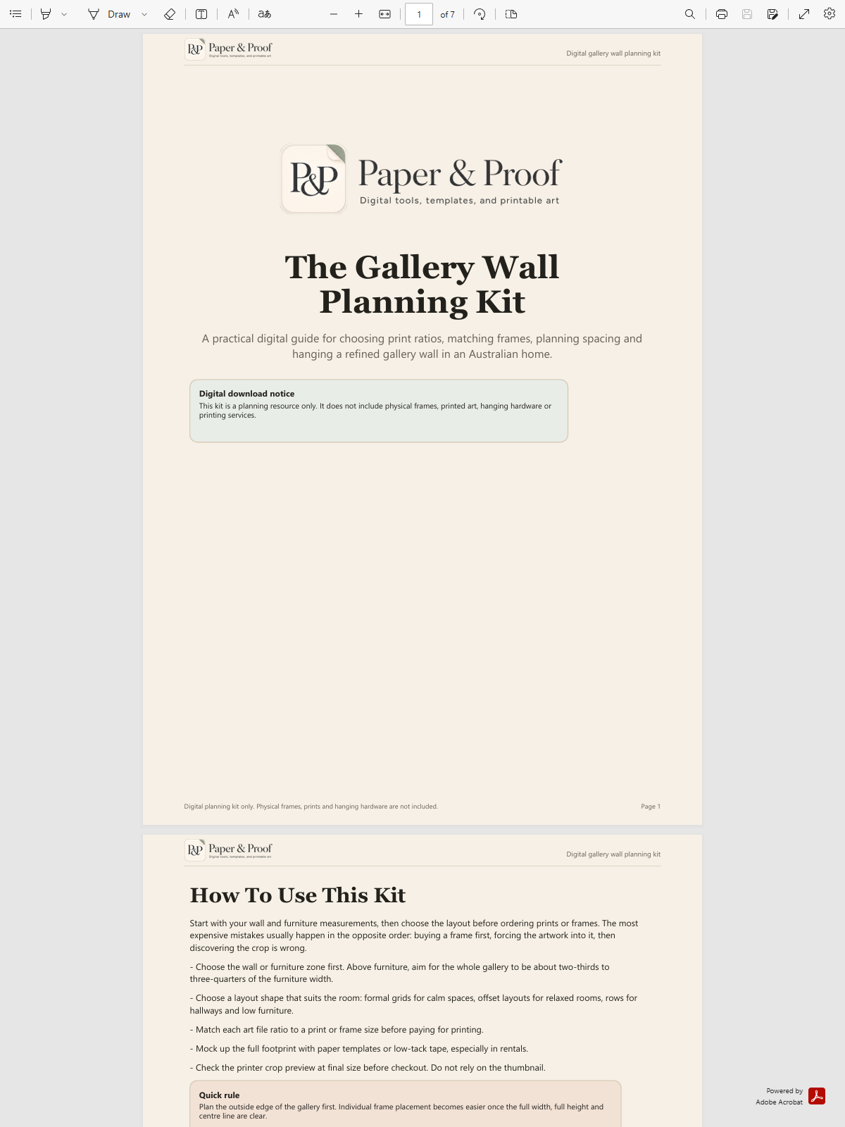 Preview of the Gallery Wall Planning Guide PDF