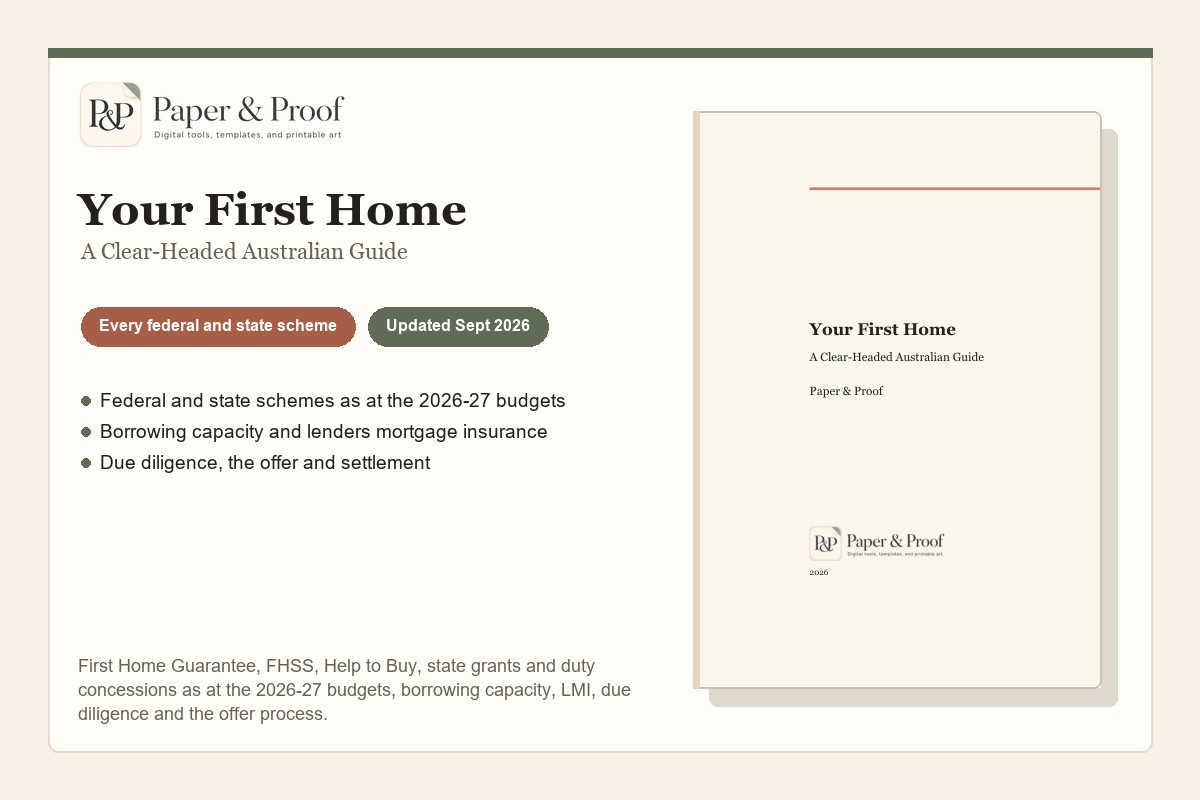 Your First Home first home buyer guide cover mockup