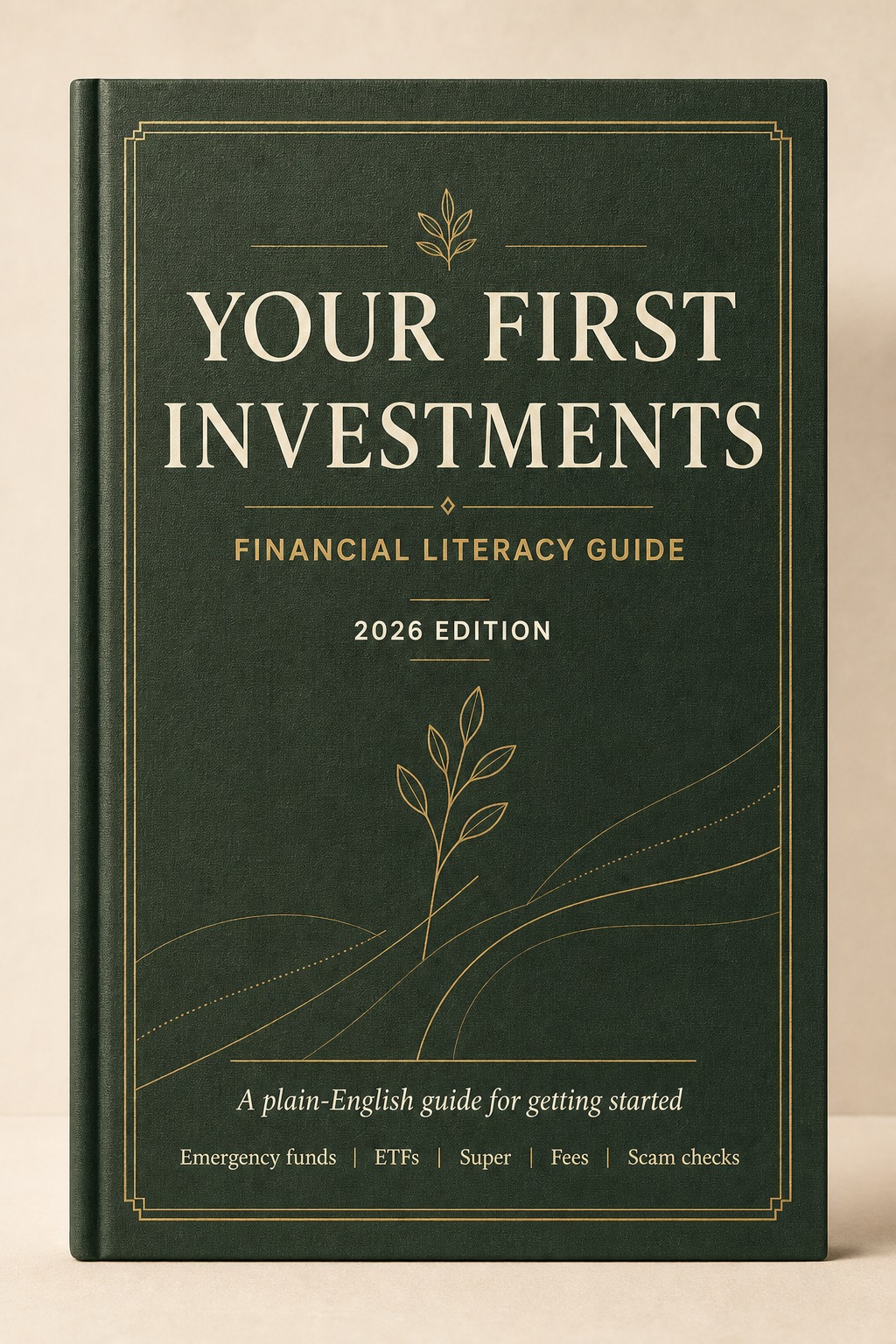 Your First Investments financial literacy guide cover mockup